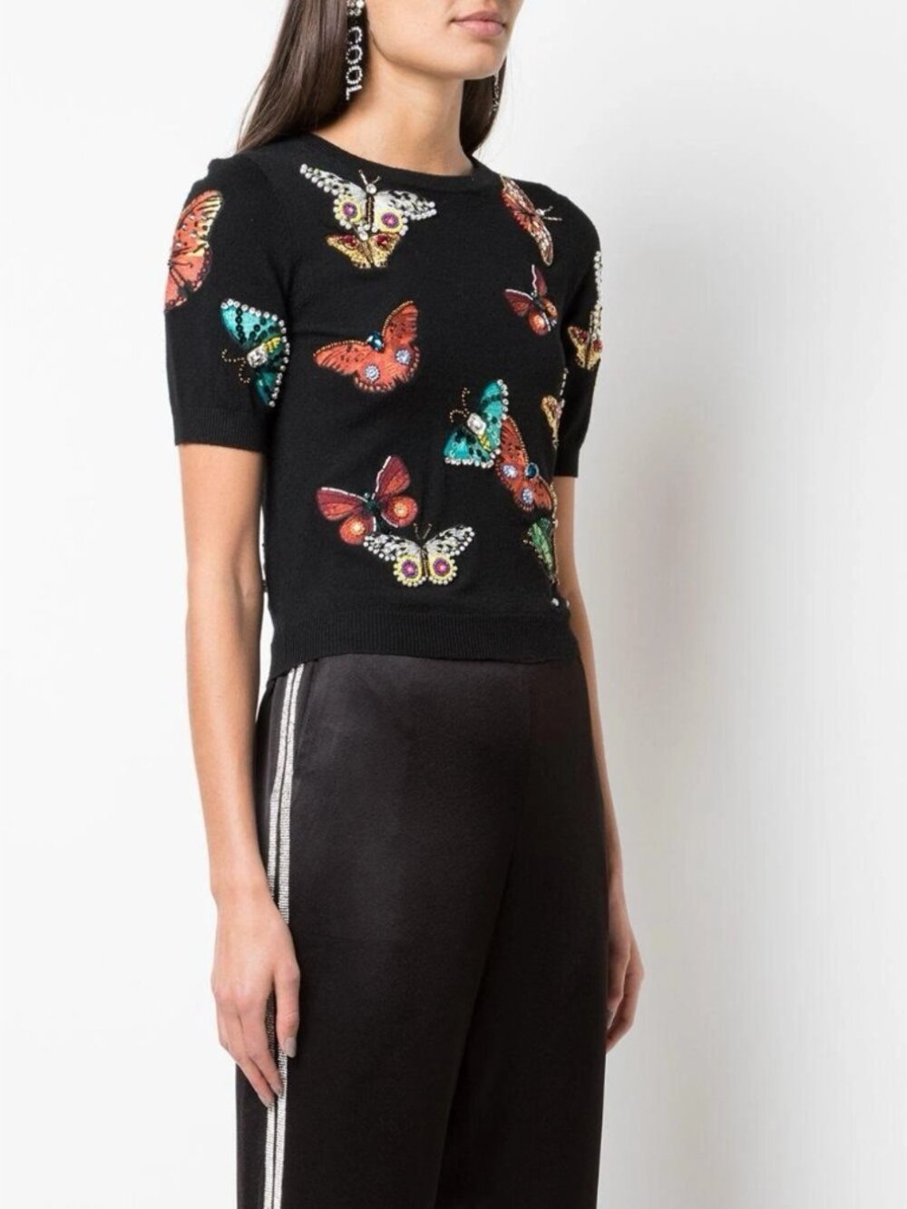 NWT Alice + Olivia Ciara Butterfly Embroidered Sweater Medium M - Picture 5 of 14